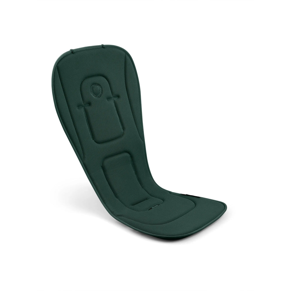 Bugaboo Dual Comfort Seat Liner in forest green with full-length padded construction and temperature-regulating fabric