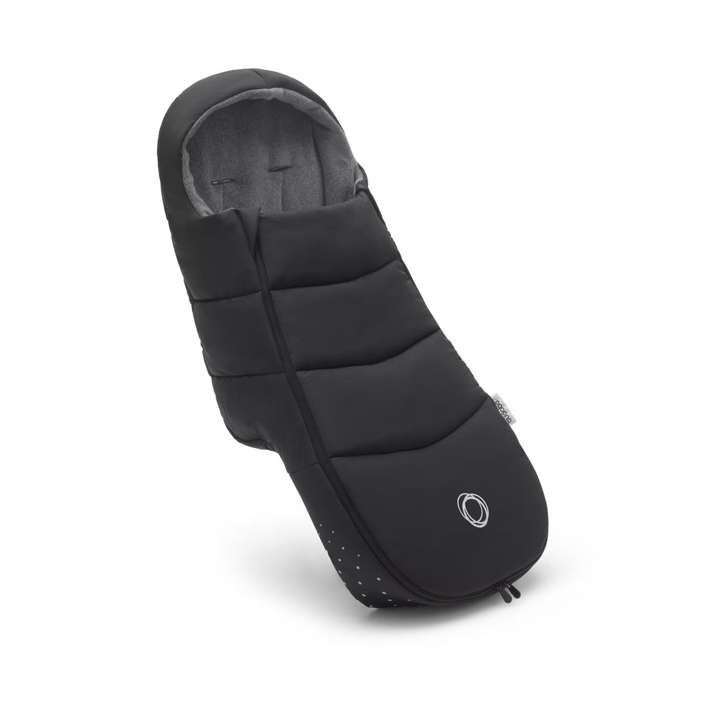 Bugaboo Footmuff Stroller Accessory in Black with gray fleece lining