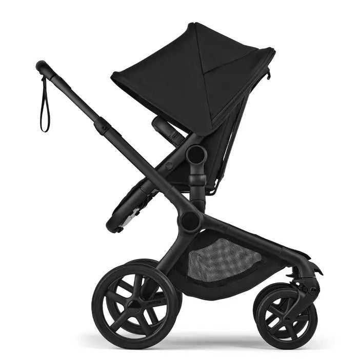 Bugaboo Fox 5 Renew Complete Stroller in black with extended canopy and all-terrain wheels ready to roll