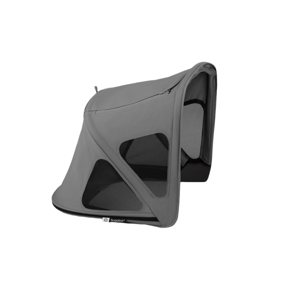 Bugaboo Fox/Kangaroo Breezy Sun Canopy in gray fabric with mesh panels for Bugaboo stroller