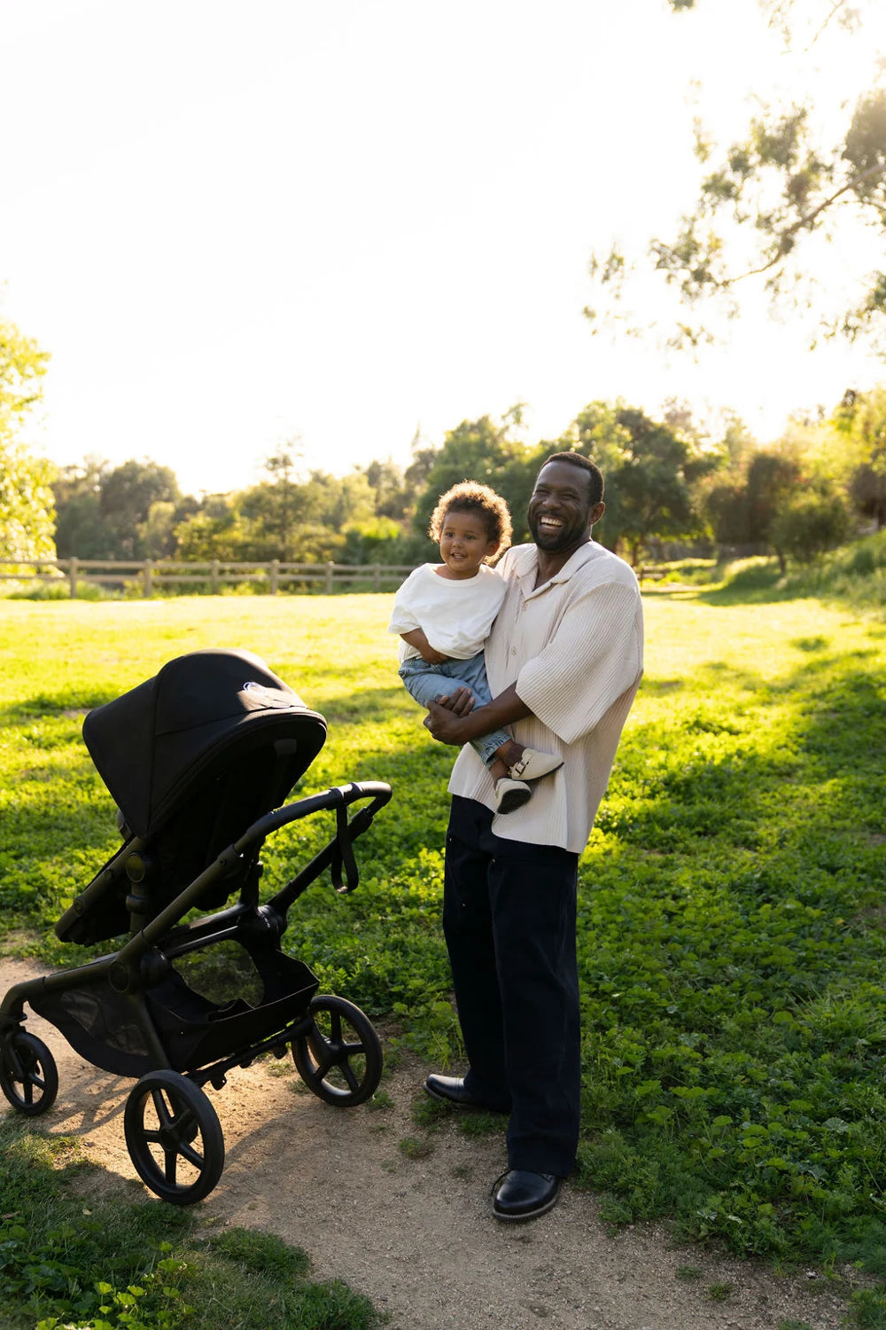 Bugaboo Kangaroo Seat Complete Stroller — family and seat stroller outdoors