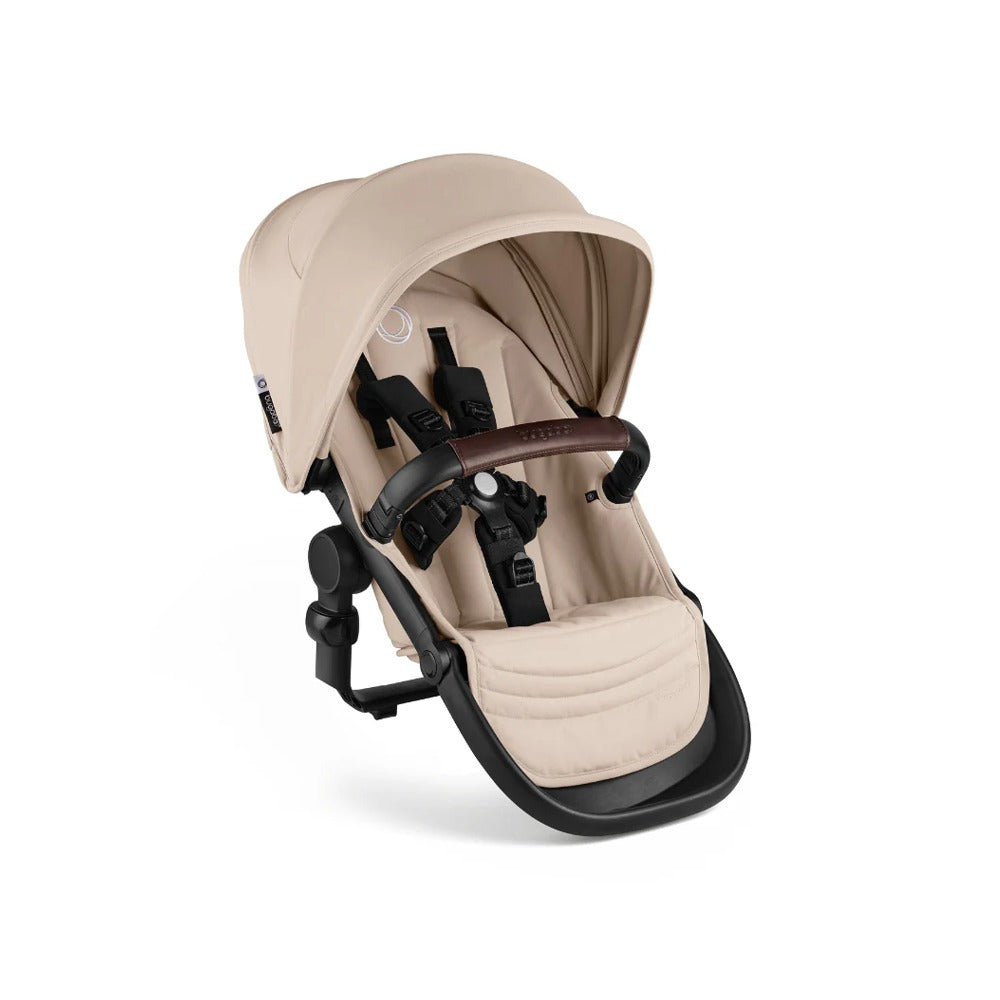 BUGABOO Bugaboo Kangaroo Sibling Seat beige fabric with brown leather handlebar and black harness img 3/6