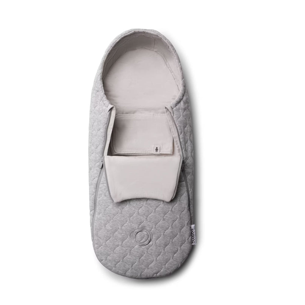 Bugaboo Newborn Inlay Stroller Accessory in Light Grey Melange, quilted with hood