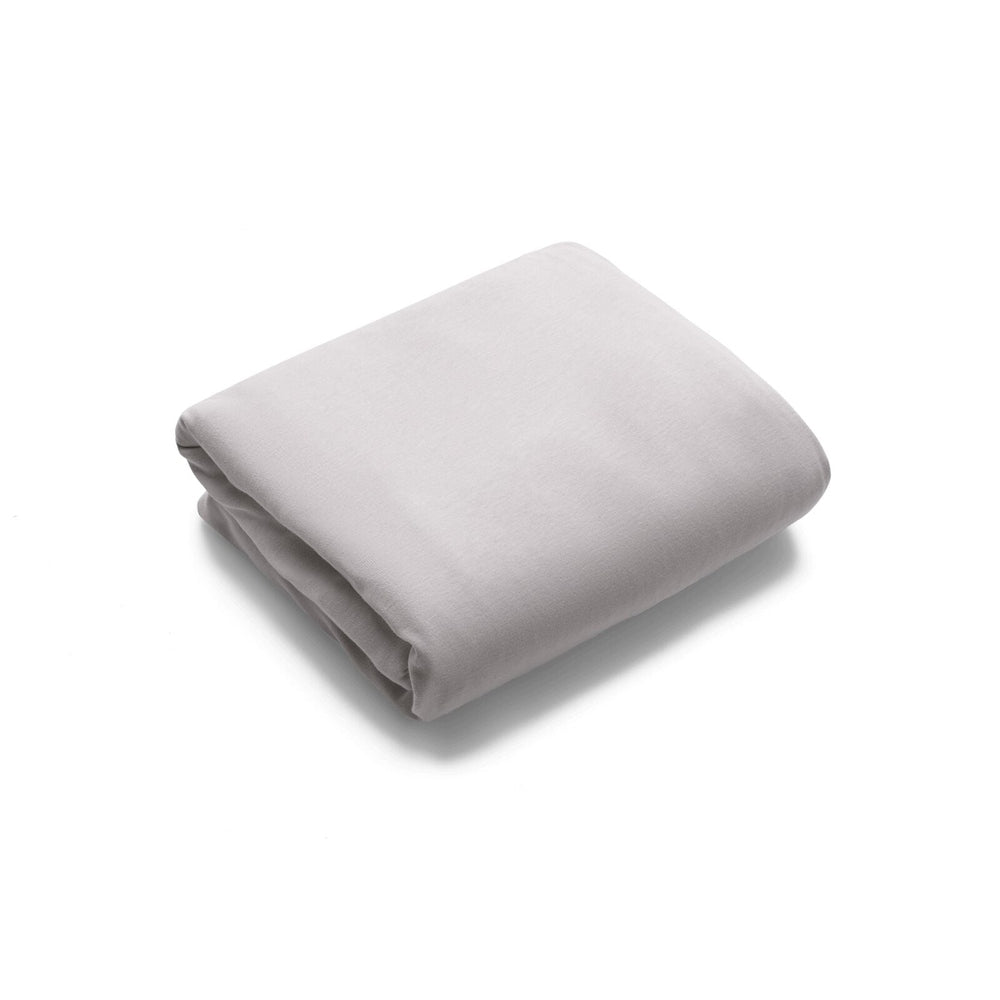 Bugaboo Stardust cotton sheet in mineral white; soft cotton bedding for bassinet, playard or cradle
