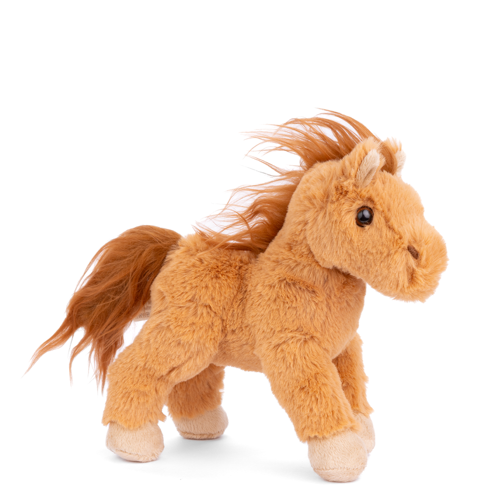 BUKOWSKI BEARS Bukowski Bears Baby Chocolate Pony tan plush with flowing hair mane and tail, cream hooves img 1/2