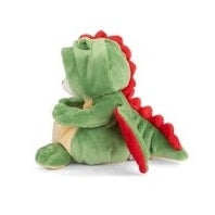 Bukowski Bears Ziggy Dragon stuffed animal, green plush with red spines, sits upright with paws forward.