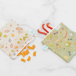 Bumkins Large Snack Bag 2pk Happy Campers