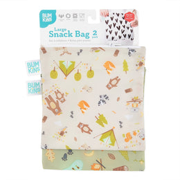Bumkins Large Snack Bag 2pk Happy Campers
