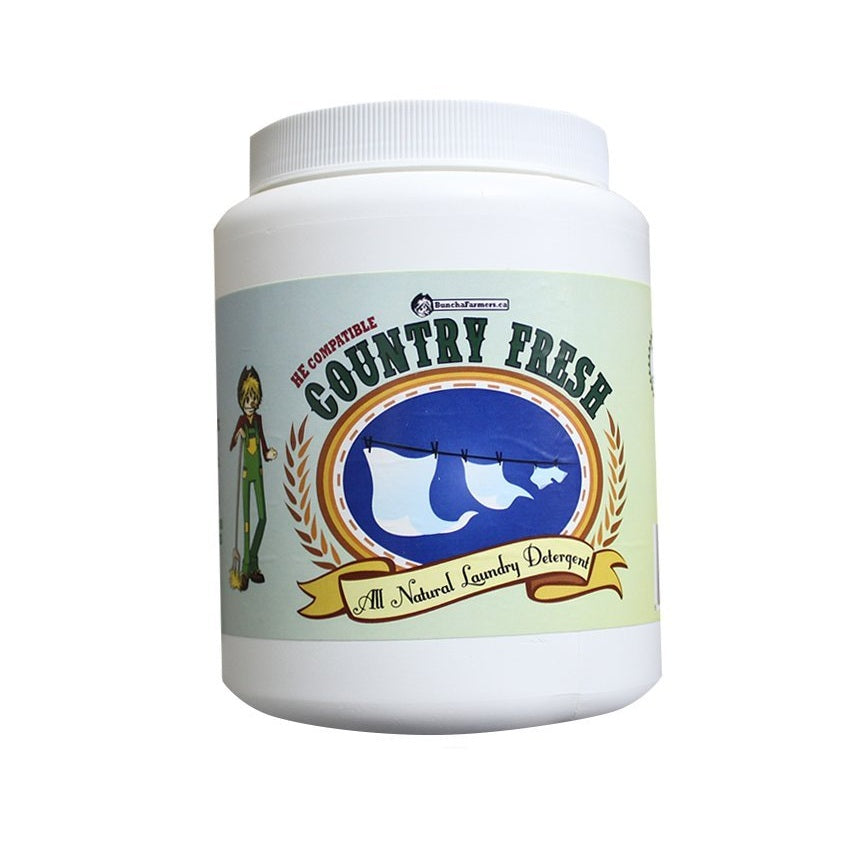 Country Fresh Laundry Detergent by Buncha Farmers, 600g jar, all natural formula for 100 loads