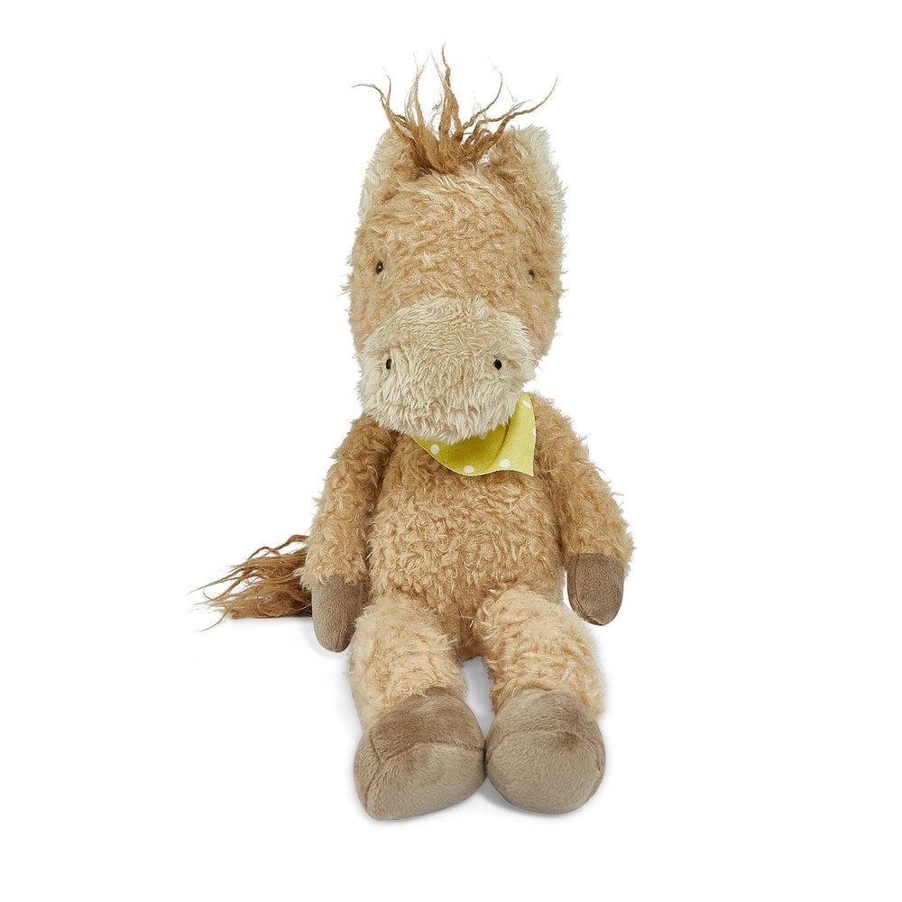 Pony Boy plush toy by Bunnies By The Bay, 16-inch beige horse with yellow bandana