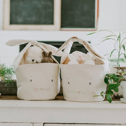 Bunnies By The Bay Bun Bun Bunny Basket Cream