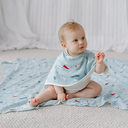 Nest Designs Bamboo Cotton Muslin Burp n' Bib 2-Pack