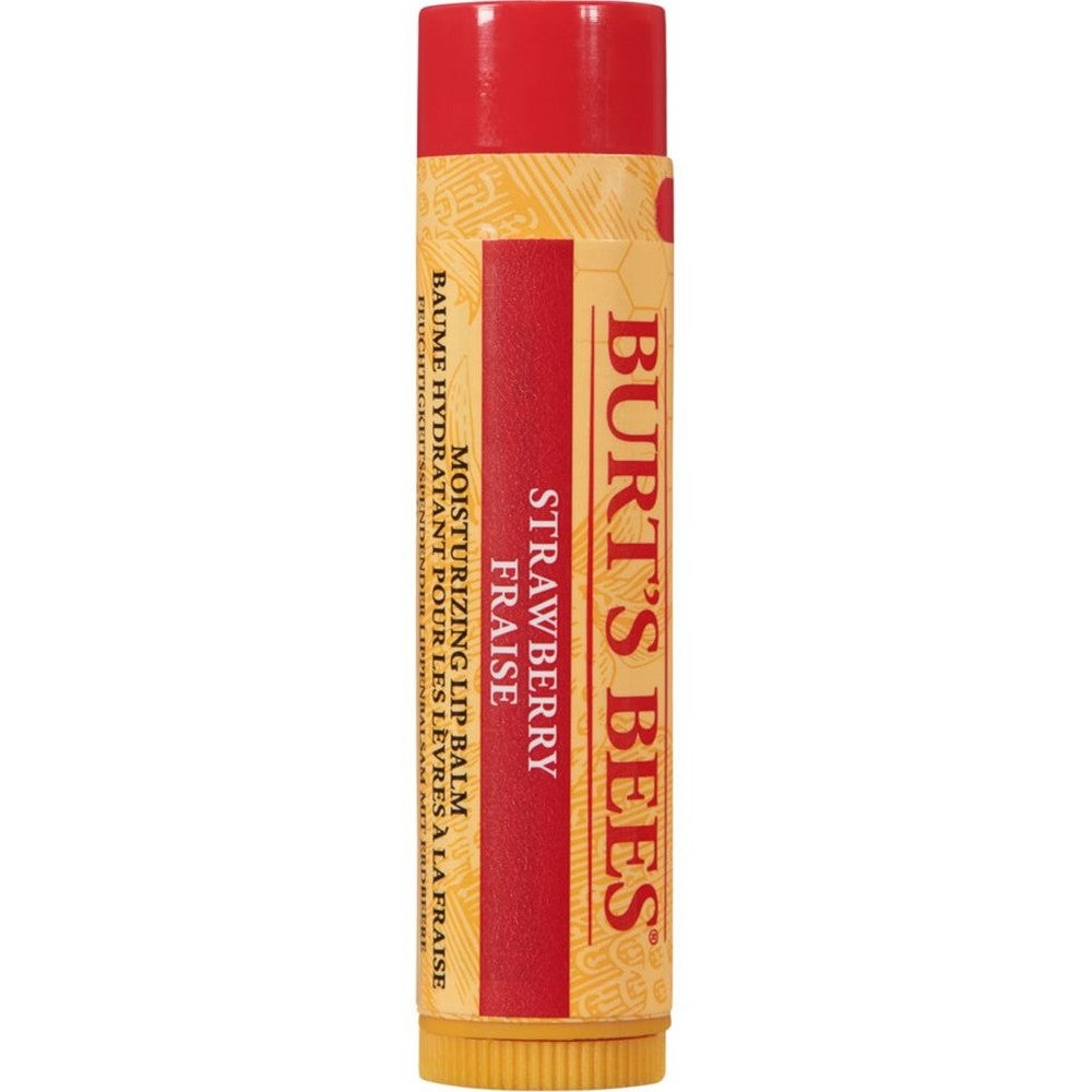 Burt's Bees lip balm Strawberry 4.25g in a yellow tube with red cap