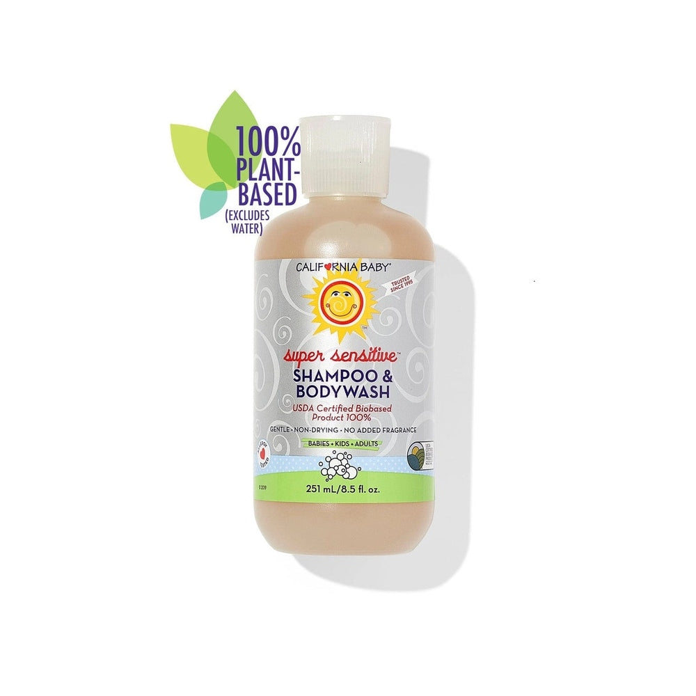 California Baby Super Sensitive Shampoo & Bodywash fragrance-free 251 mL bottle plant-based