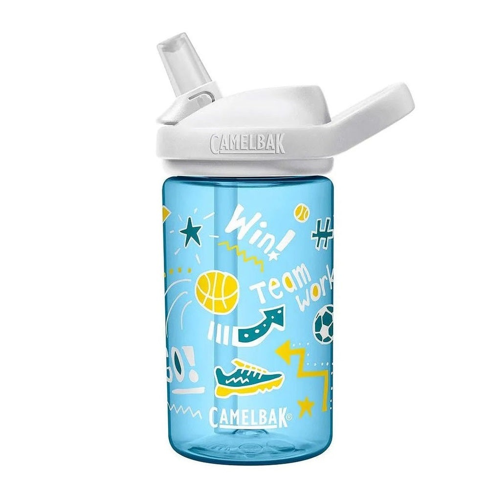 CamelBak Eddy Kids Bottle 400 ml blue doodle design with white sport lid