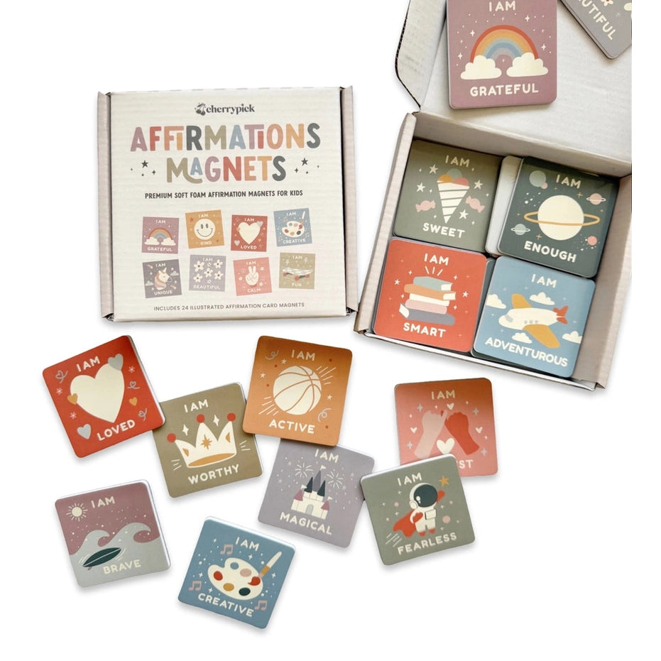 Cherrypick Affirmations Magnets Soft Foam Magnetic Set in Assorted Pastel Colors