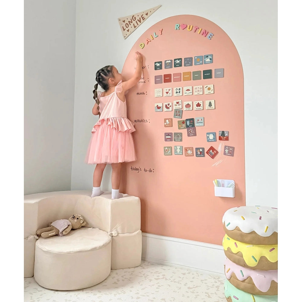 Cherrypick Jumbo Magic Playwall Arch Magnetic Wall Decal for Kids in Peach with colorful magnets