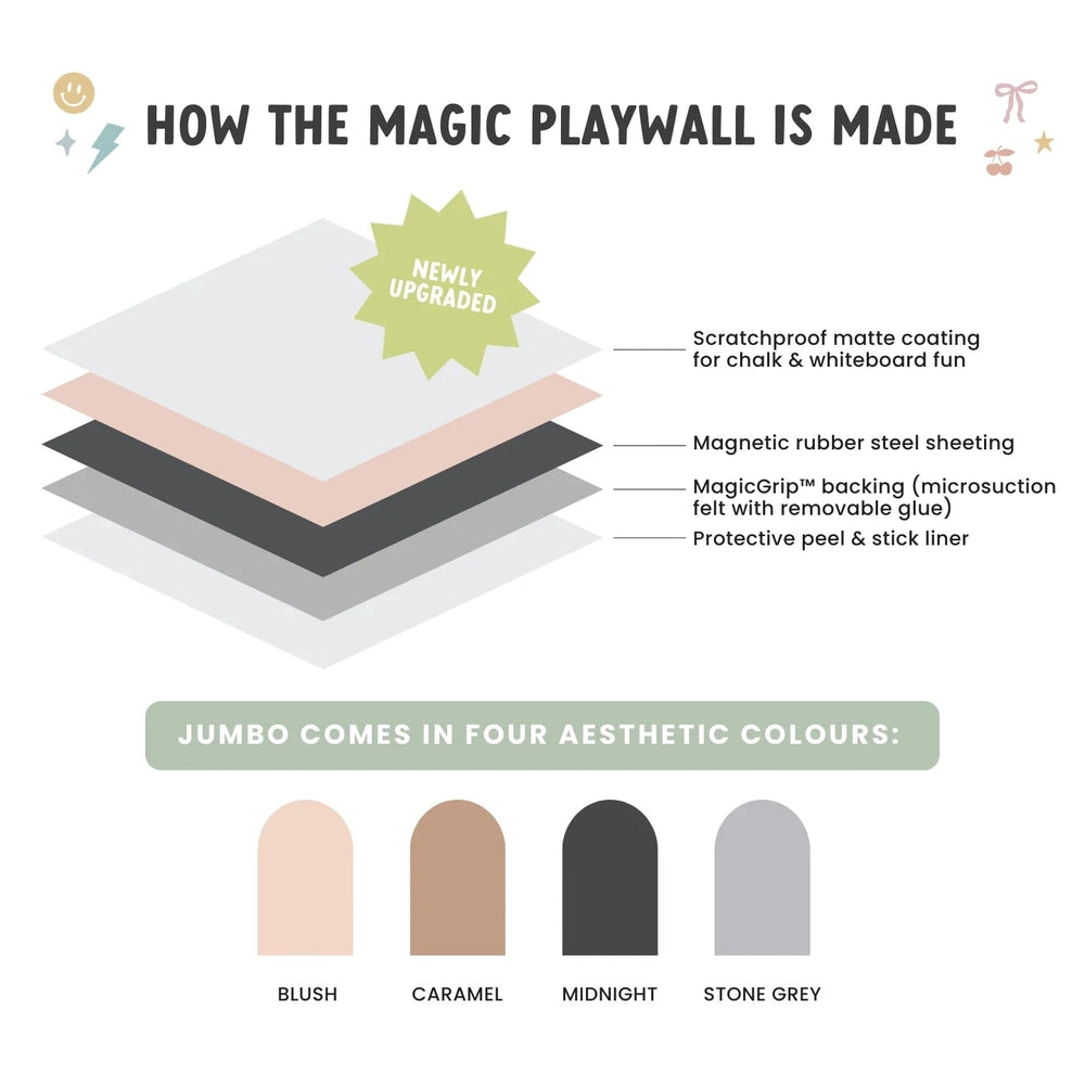 Cherrypick Jumbo Magic Playwall Arch Magnetic Wall Decal For Kids in Blush, Caramel, Midnight and Stone Grey