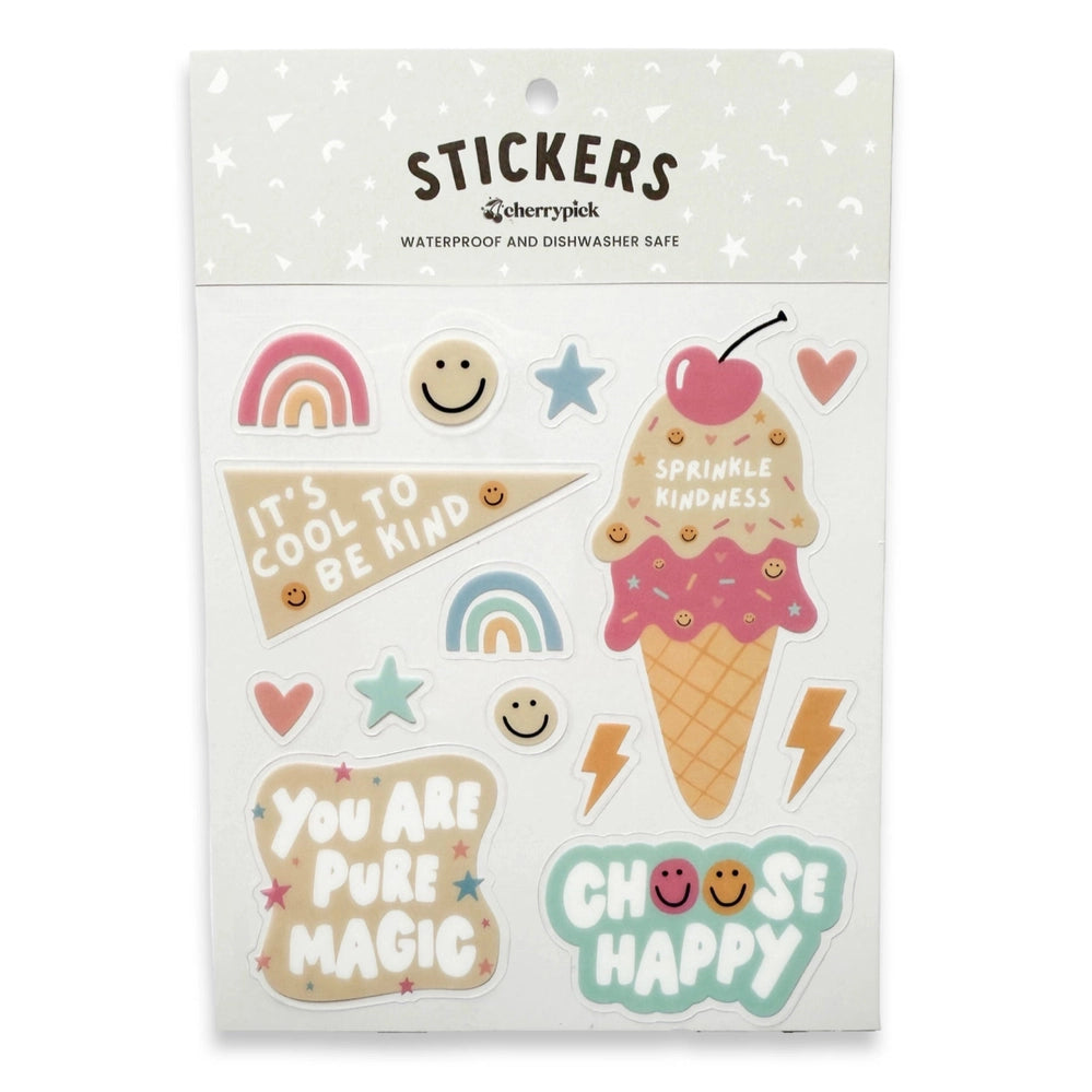 Cherrypick Kindness Waterproof Sticker Sheet