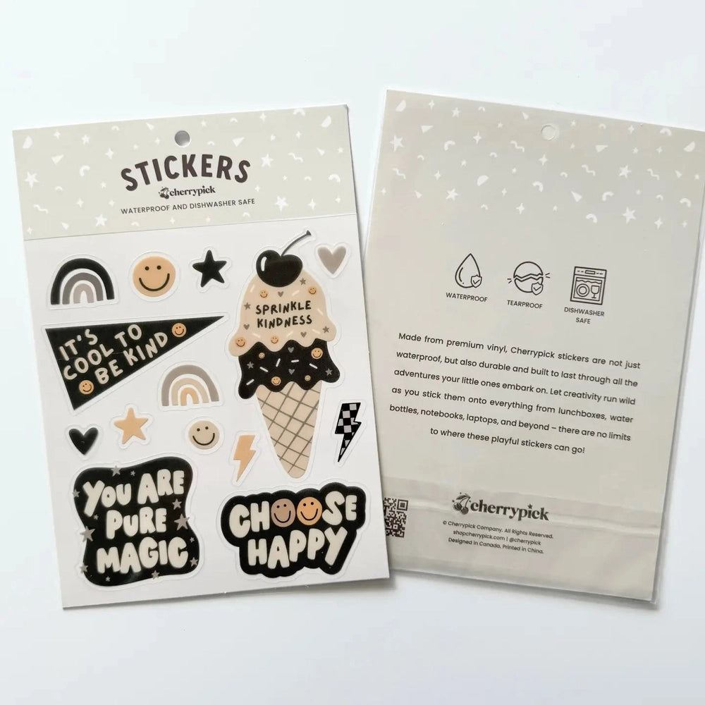 Cherrypick Kindness Waterproof Sticker Sheet, product view 3