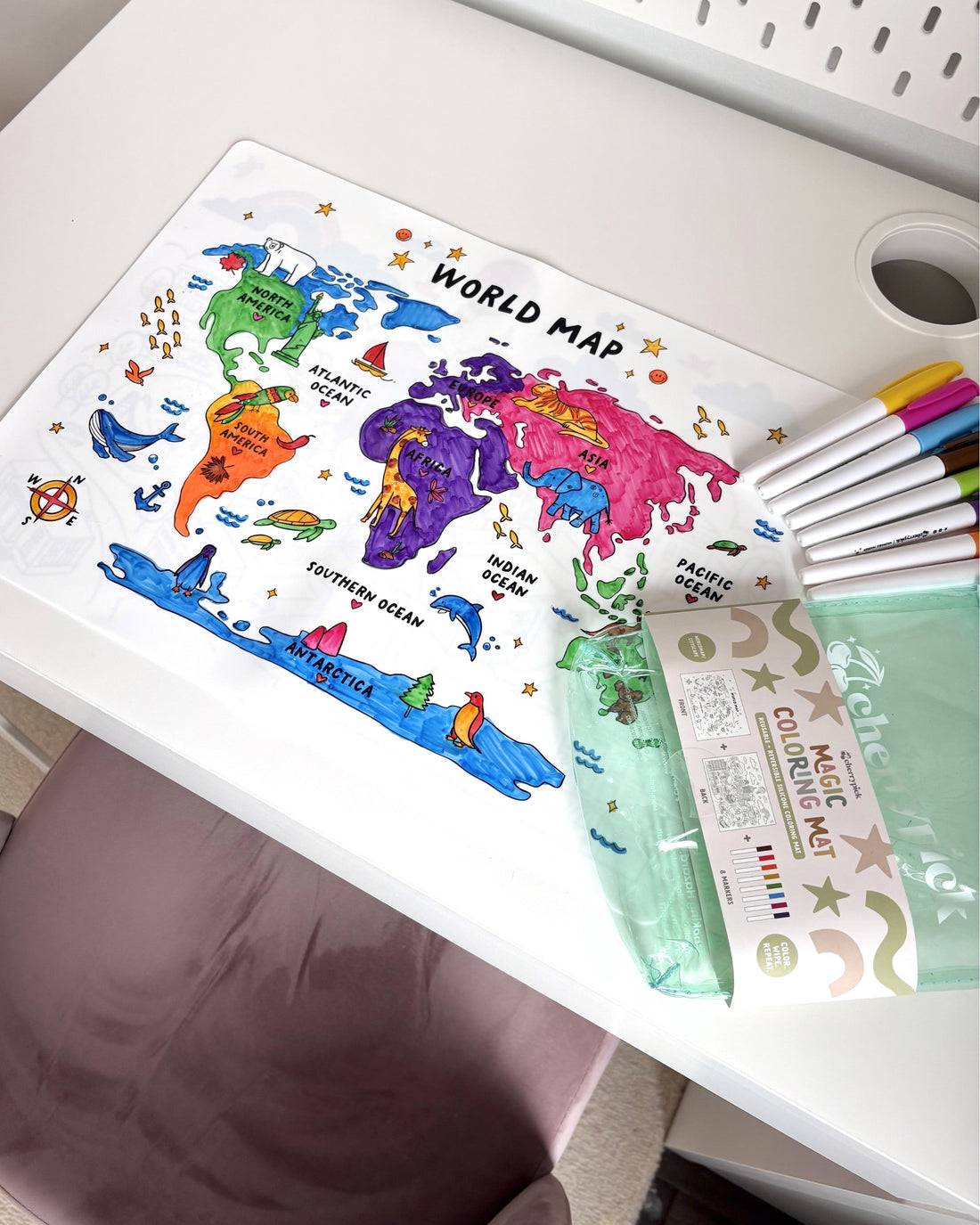 Cherrypick Magic Coloring Mat & Markers Set - Map 4