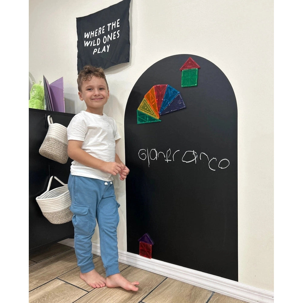 Cherrypick Magic Playwall Arch Magnetic Wall Decal for Kids in Black Chalkboard with Multicolor Magnets