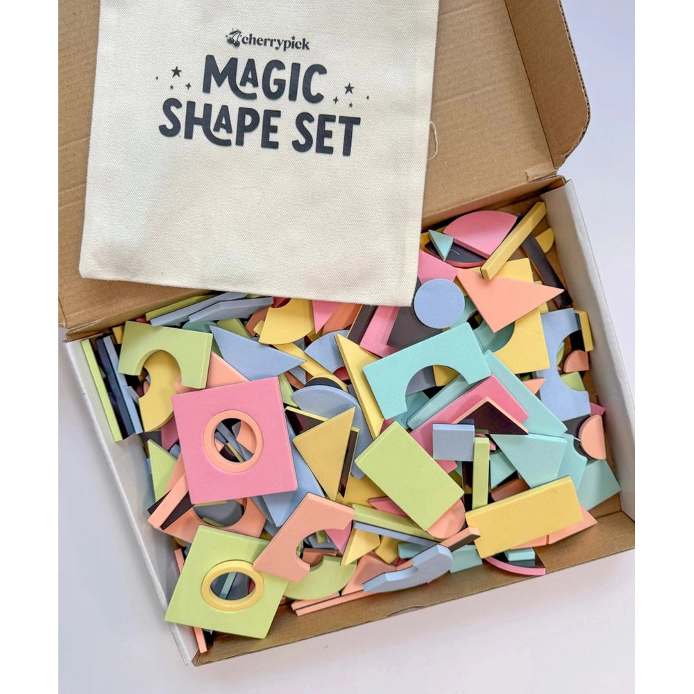 Cherrypick Magic Shape Set Soft Foam Magnetic Shapes in Pastel Colors