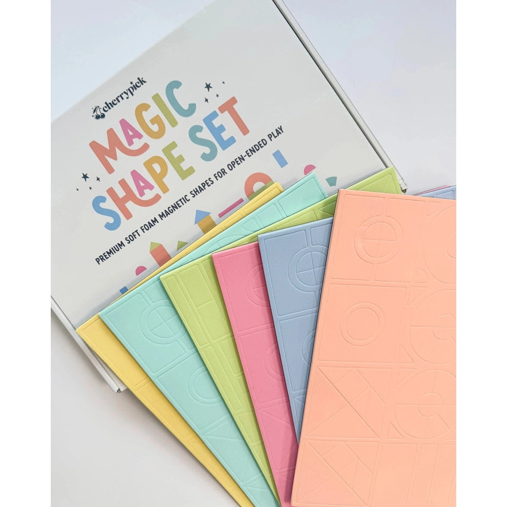 Cherrypick Magic Shape Set Soft Foam Magnetic Shapes in Pastel Colors