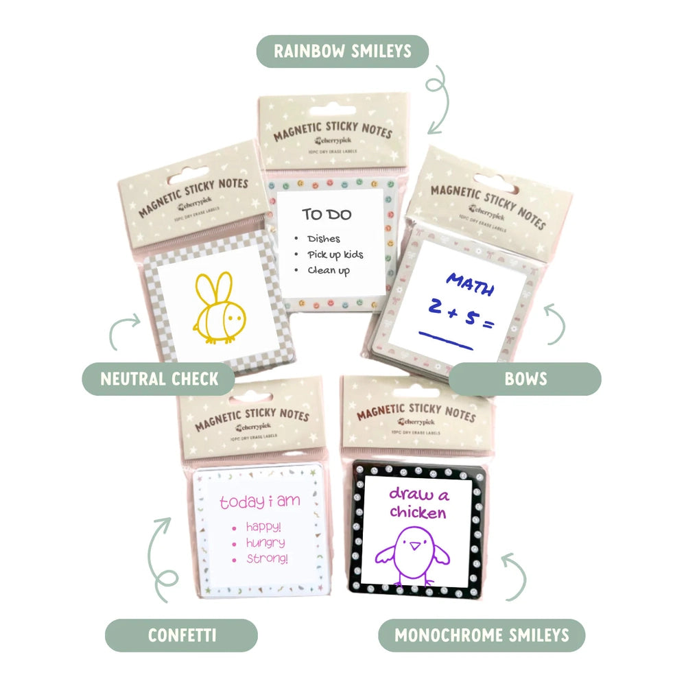 Cherrypick Magnetic Sticky Notes 10pc Dry Erase Labels, product view 6