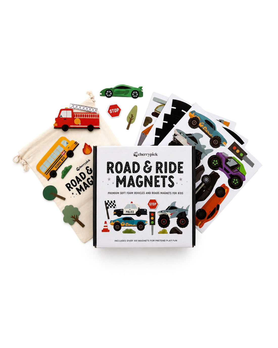 Cherrypick Road & Ride Car Magnets Set 100-Piece - Road Ride1