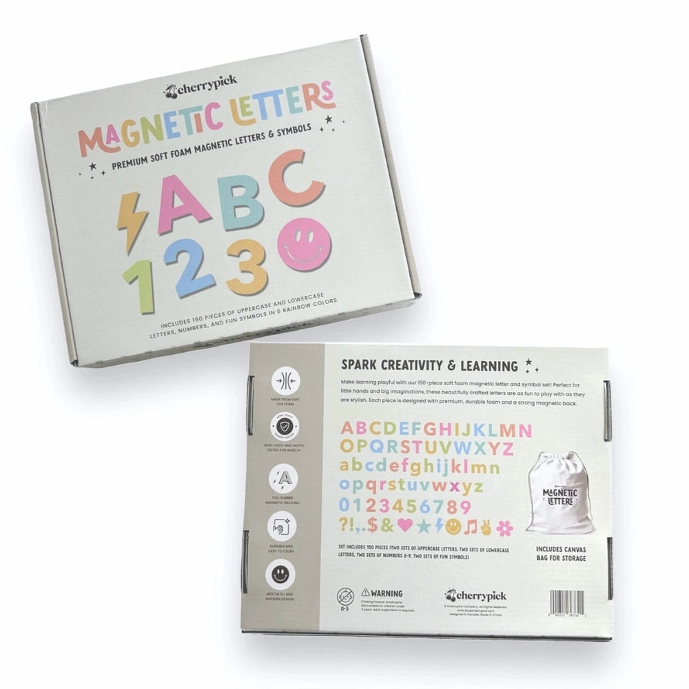 Cherrypick Soft Foam Magnetic Letters & Symbols 150pc Set Educational Toy in Multicolor Pastels
