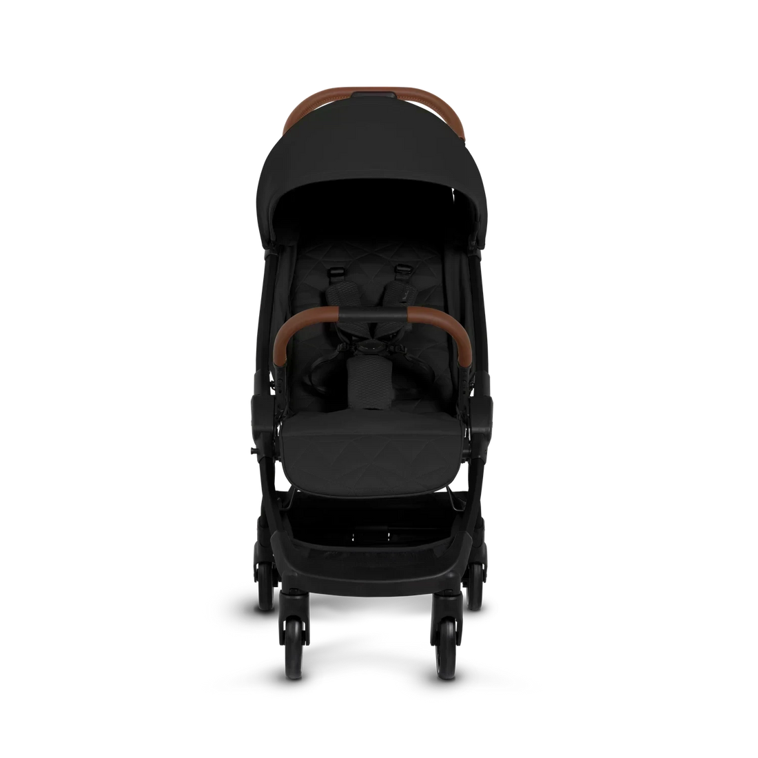 Silver Cross Clic Compact Lightweight Stroller in Space — front seat and harness view