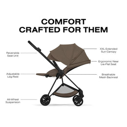 Cybex Platinum Mios 5 Stroller + Fold Cot + Cloud G Pro Recline Infant Car Seat Bundle