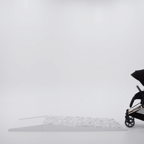 Cybex Platinum Priam 5 Luxury Stroller all-wheel suspension animated GIF