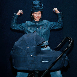 Cybex Platinum Priam Carry Cot Limited Edition - Rebellious Luxury Denim Blue