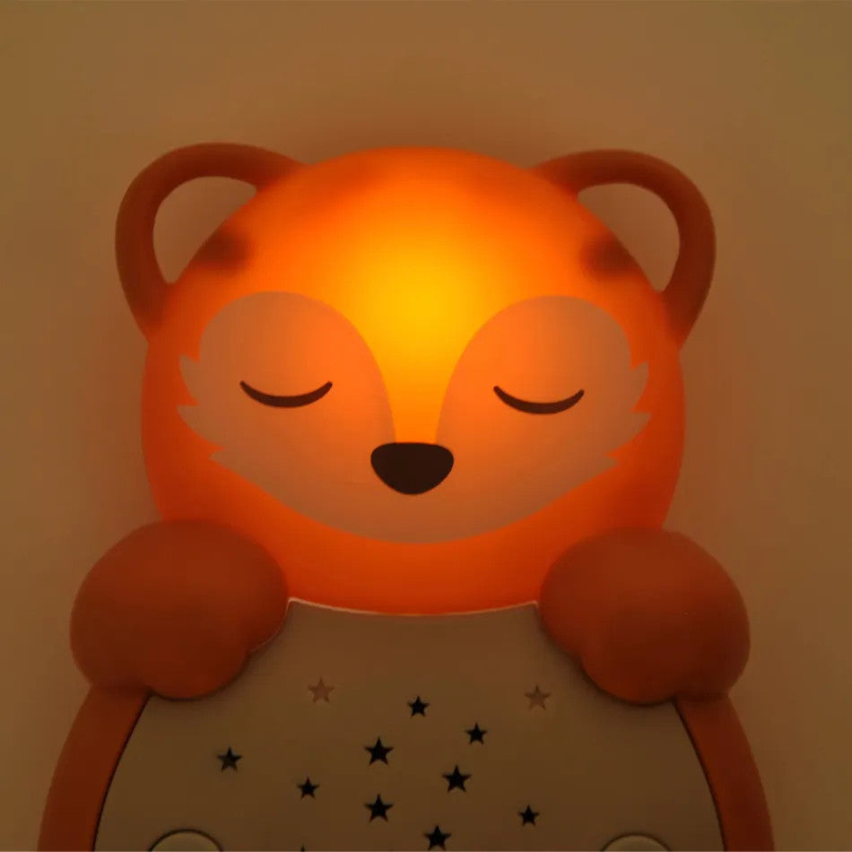 Cloud B Sweet Dreamz On The Go Fox nightlight with warm orange glow and starry blanket pattern