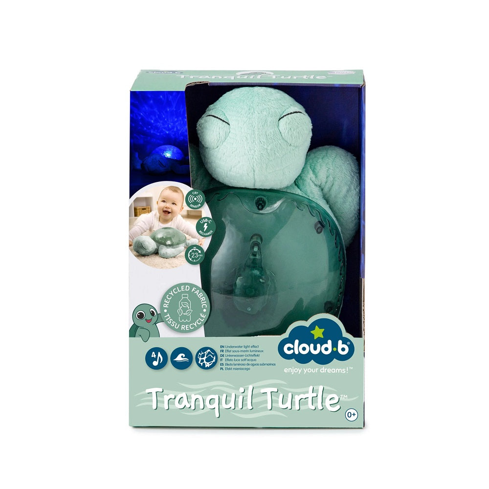 Cloud B Tranquil Turtle rechargeable green sleep aid with plush turtle and projector disc