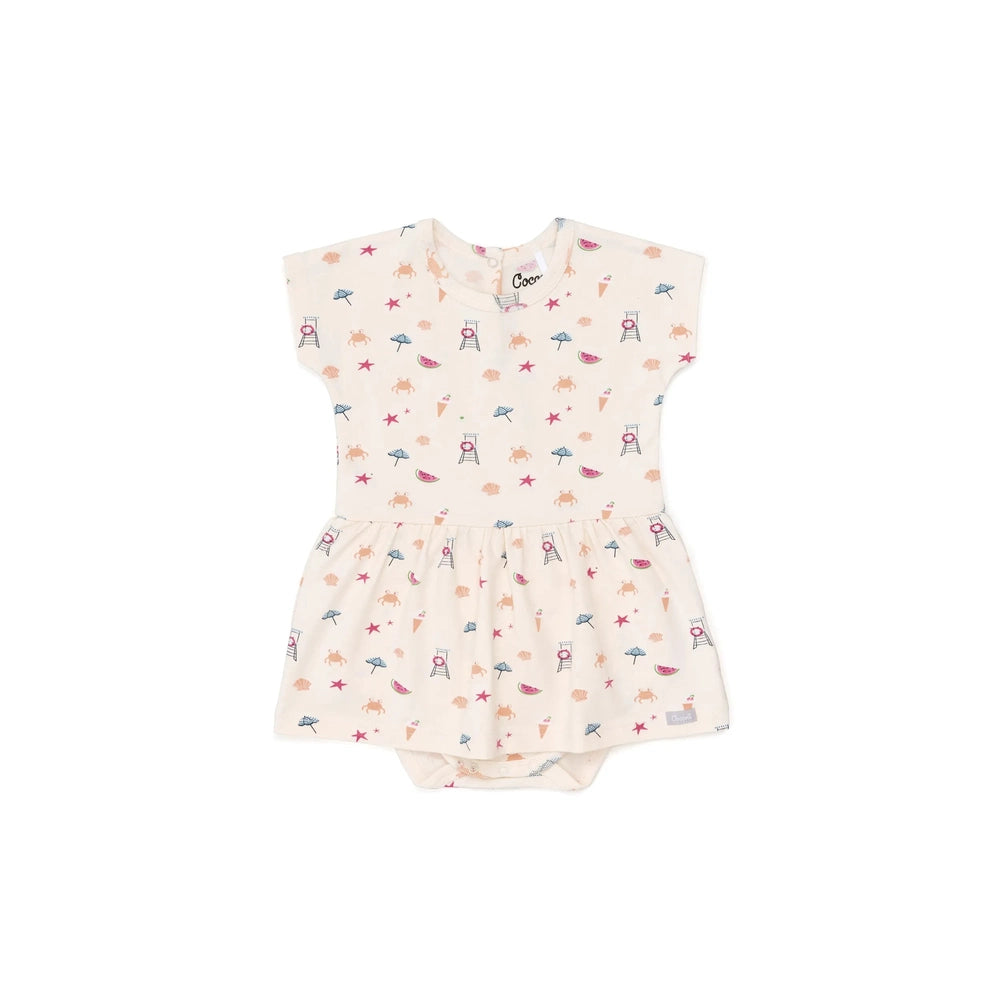 Coccoli Infant Girl Cotton TENCEL™ Modal Romper Beach on Whisper