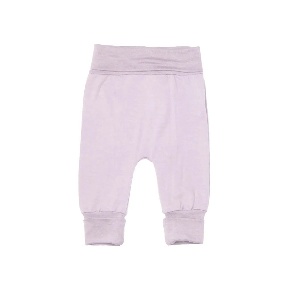 Coccoli Infant Cotton TENCELTM Modal Pants Lavender Fog with cuffed ankles.