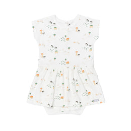 Coccoli Infant Cotton TENCEL™ Modal Romper Farm Animals On Cream