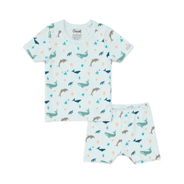 Coccoli Kid Boy Short Sleeve Cotton Modal Pyjama Ocean Life on Blue