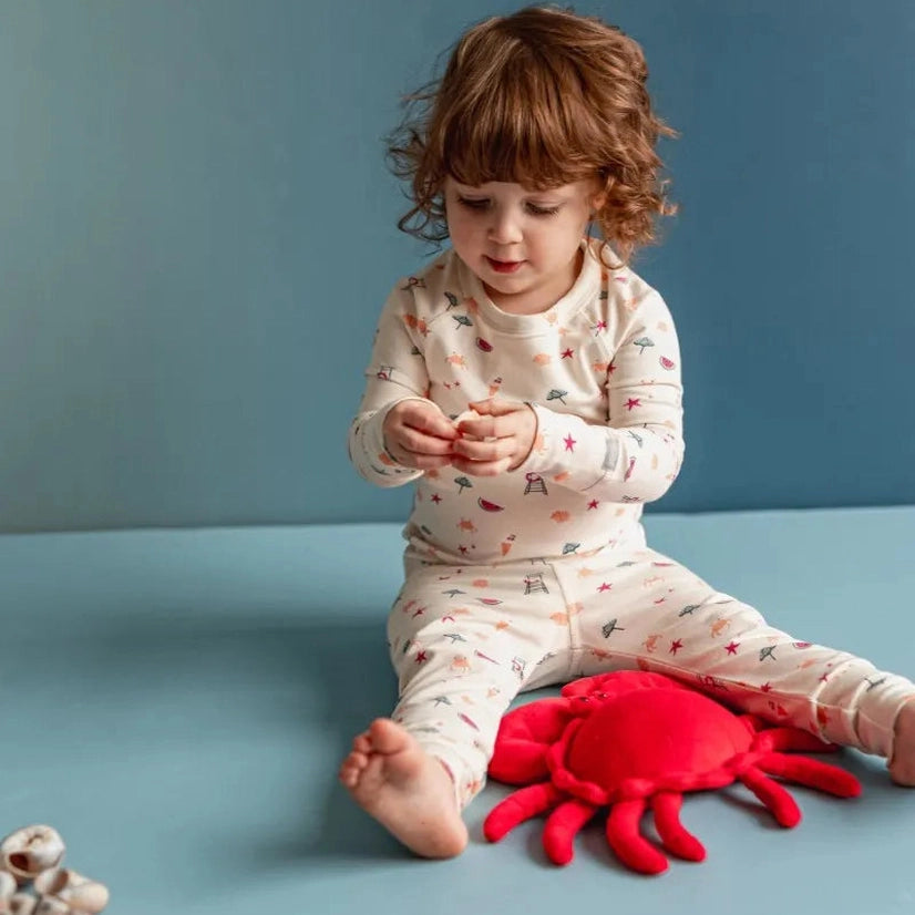 Coccoli Kid Girl Long Sleeve Cotton TENCELTM Modal Pyjama Beach on Whisper, product view 3