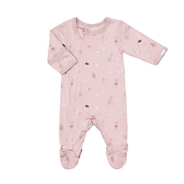 Coccoli Modal Zipper Footie Plush on Light Pink