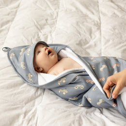 Coccoli Modal Hooded Towel Set Cars on Steel Blue