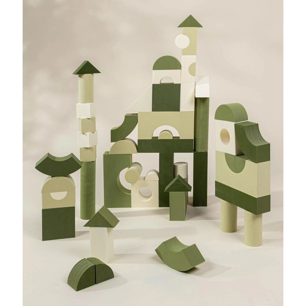 EVA Foam Building Blocks Set - Medium (52pcs) GREEN COMBO