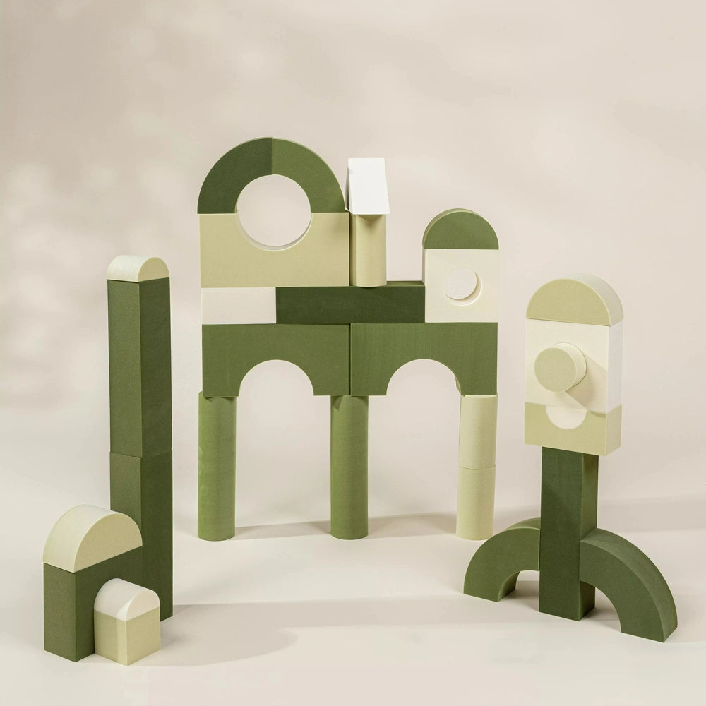 EVA Foam Building Blocks Set - Medium (52pcs) GREEN COMBO