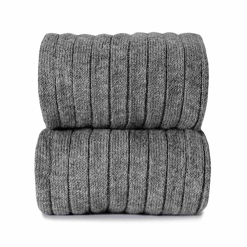 Condor Basic Rib Knee High Socks Light Grey, 2-pack, neatly stacked to show ribbed knit and knee-high length.
