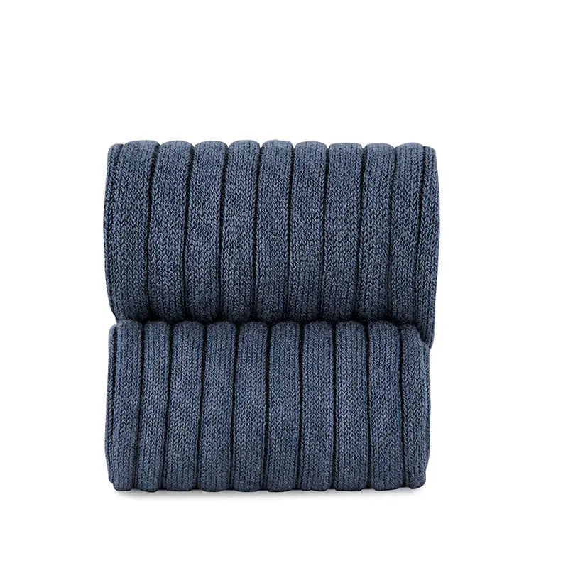 Condor Basic Rib Tights Lapis blue folded neatly, highlighting rib-knit warmth and cozy knit fabric.