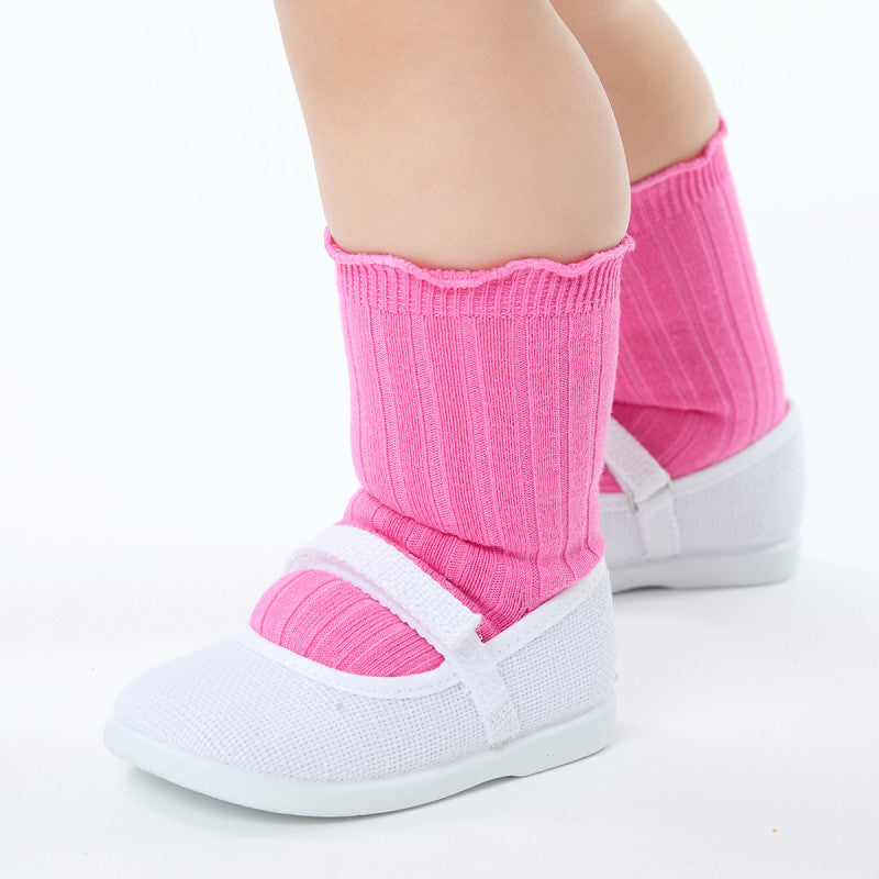 Condor Ribbed Socks w. Curled Cuff Fuschia
