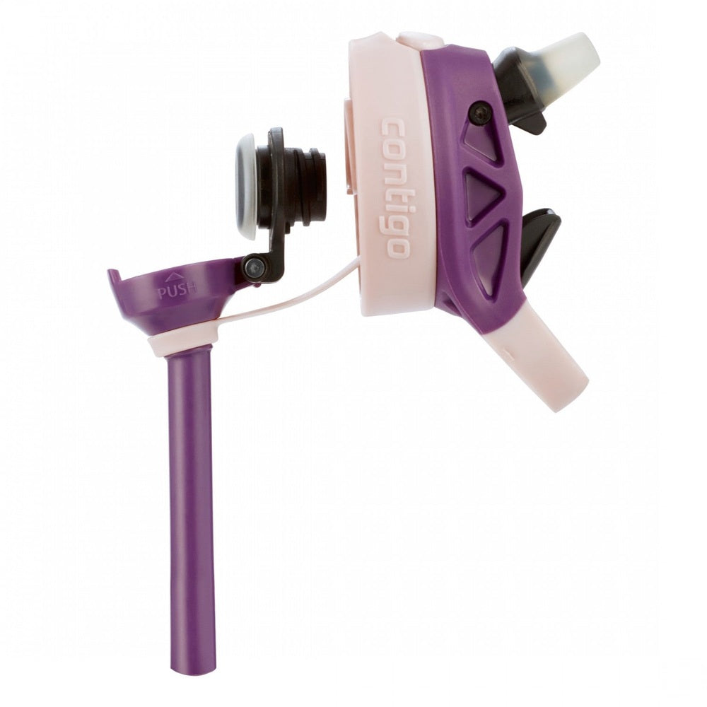 Contigo sippy cup 14 oz in purple and light pink with push-button lid